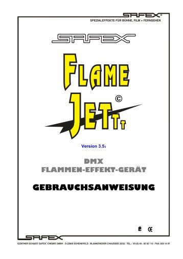 Gebrauchsanweisungen SAFEX FLAME JET