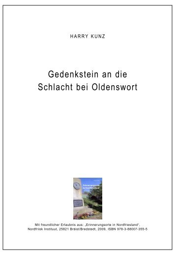 Gedenkstein an die Schlacht bei Oldenswort - Husum-Stadtgeschichte