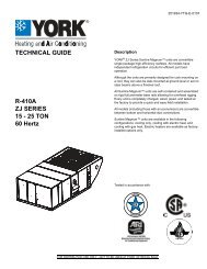 Y-TG, R-410A 15-25 Ton 60 Hertz, ZJ Series - HVAC Tech Support