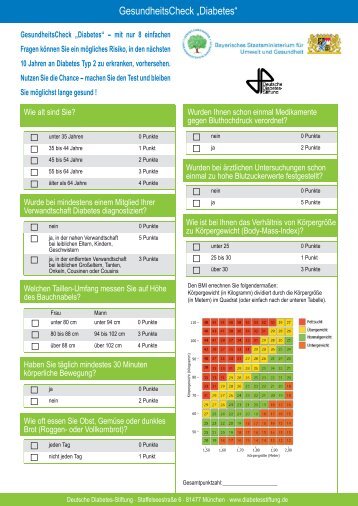 GesundheitsCheck âDiabetesâ - Vereinigte BKK