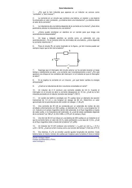 Inductancia - Ejercicios de fÃ­sica y matemÃ¡tica