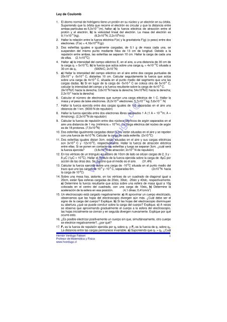 Www Hverdugo Cl A C Ejercicios De Fasica Y Matema Tica