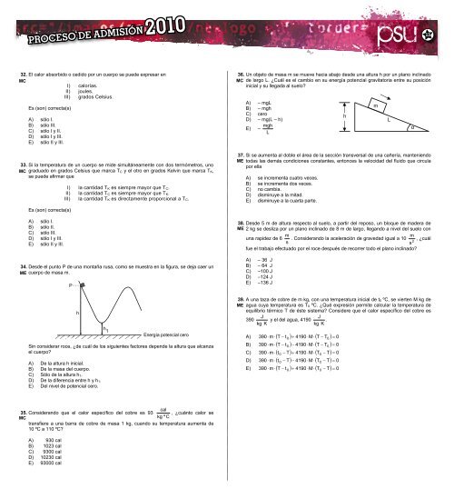 Modelo oficial Prueba ciencias - Demre