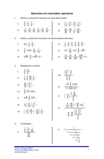 operatoria en Q - Ejercicios de fÃ­sica y matemÃ¡tica