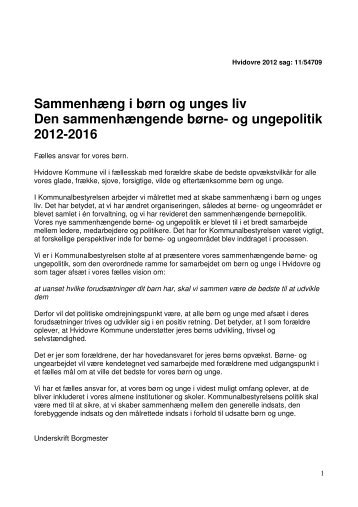 og ungepoltik 2012-2016 - Hvidovre Kommune