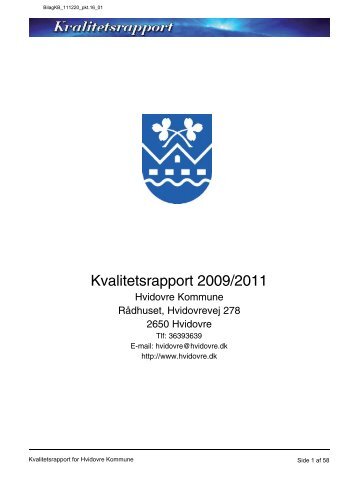 Kvalitetsrapport 2009/2011 - Hvidovre Kommune