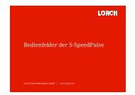 Bedienfelder der S-Speedpulse - Brüning Gmbh & Co.