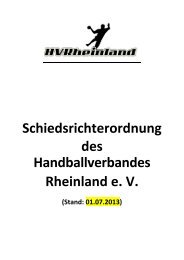 HVR-Schiedsrichterordnung - Handballverband Rheinland