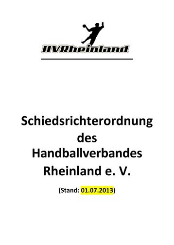 HVR-Schiedsrichterordnung - Handballverband Rheinland