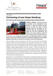 Christening of new Haspa Hamburg - Hamburgischer Verein Seefahrt