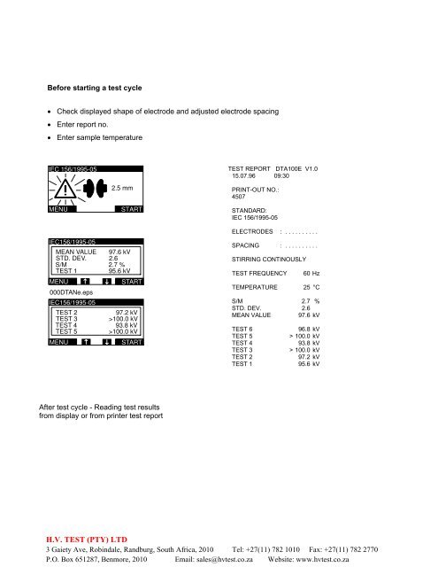 Data Sheet Automatic Insulating Oil Tester DTA 100 E