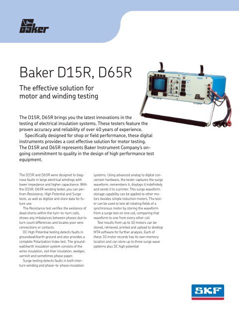 SKF-Baker - D15R, D65R Digital Winding Tester Datasheet