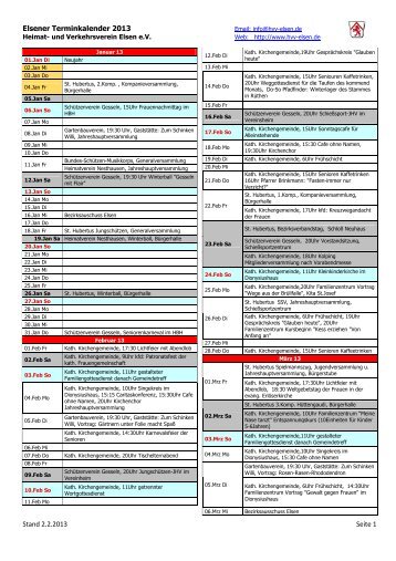 Elsener Terminkalender 2013 Stand 2.2.2013 Seite 1 - Heimat- und ...