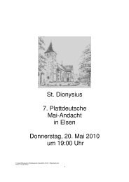 St. Dionysius 7. Plattdeutsche Mai-Andacht in Elsen Donnerstag, 20 ...