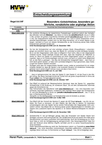 Entscheidungssammlung - HVW