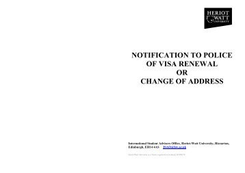 notification to police of visa renewal or change of address
