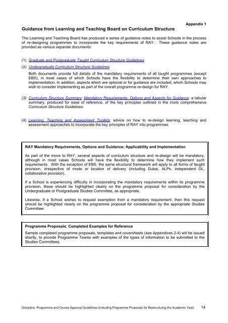 Guidelines on the Approval of Disciplines, Programmes and Courses