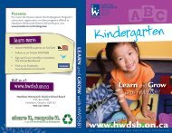 Kindergarten Booklet (PDF) - Hamilton-Wentworth District School ...