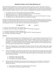 Population Genetics and the Hardy-Weinberg Law