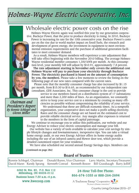 October - Holmes-Wayne Electric Cooperative, Inc.