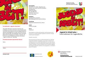 Jugend in Arbeit plus – Informationen für Jugendliche.