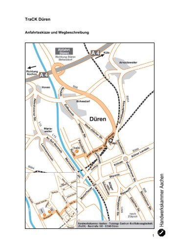 Anfahrtsskizze und Wegbeschreibung - Handwerkskammer Aachen