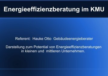 Energieeffizienzberatung Im KMU