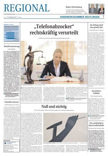 Baden-Württemberg - Handwerkskammer Reutlingen