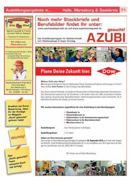 AZUBI gesucht 2012 - Handwerkskammer Halle