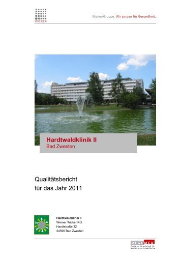 QualitÃ¤tsbericht fÃ¼r das Jahr 2011 Hardtwaldklinik II