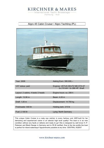 Algro 45 Cabin Cruiser / Algro Yachting (PL) www ... - Boat Net