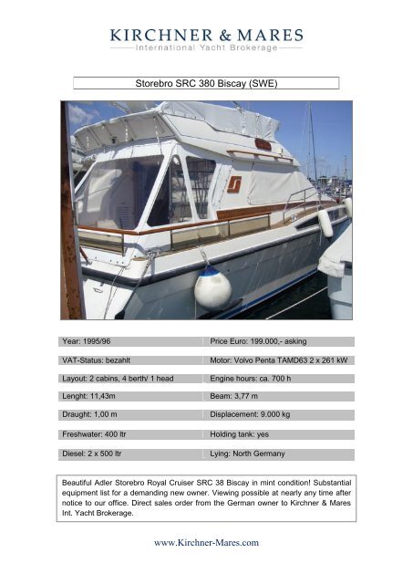 Storebro SRC 380 Biscay (SWE) www.Kirchner-Mares.com - Boat Net
