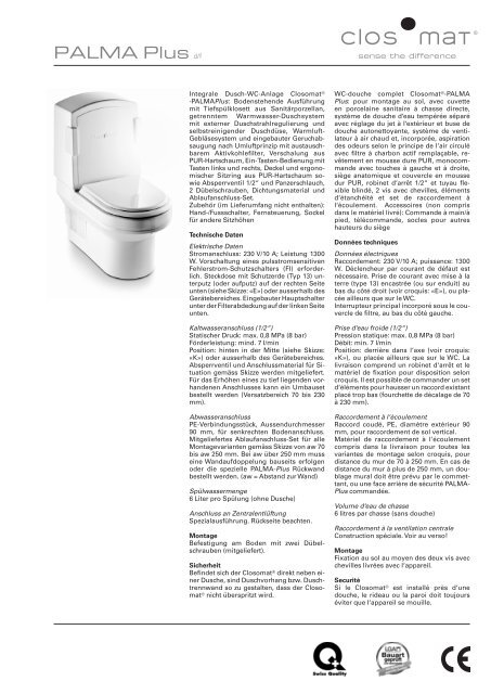 PALMA Plus d/f - Closomat