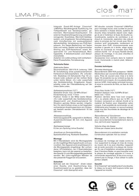 LIMA Plus d/f - Closomat