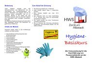 Gerne - aber nur mit dem Hygiene-Basiskurs - der HWS Albstadt