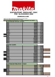 DOPORUÄENÃ PREDAJNÃ CENY PRE SLOVENSKO 2009 - Hybox