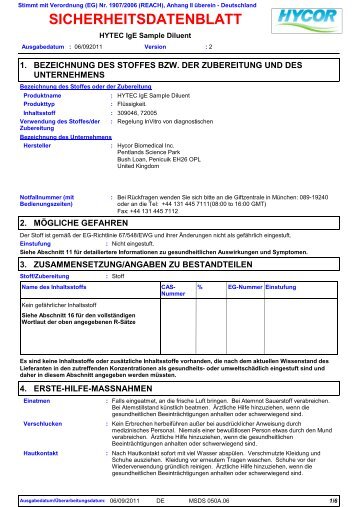 3506 HYTEC IgE Sample Diluent (German (DE ... - Hycor Biomedical