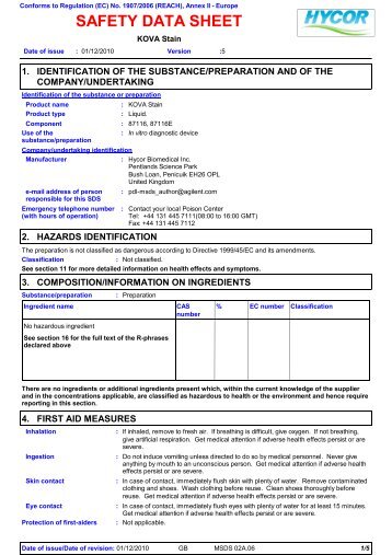 SDS KOVA Stain_EUEnglish.pdf - Hycor Biomedical