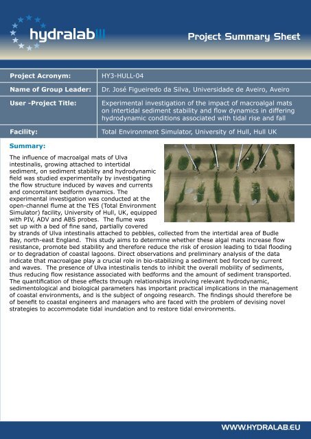 Project Summary Sheet
