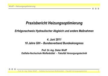 Praxisbericht Heizungsoptimierung, Juni 2011 - delta-q