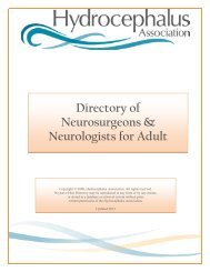 Directory of Neurosurgeons & Neurologists for Adult Hydrocephalus