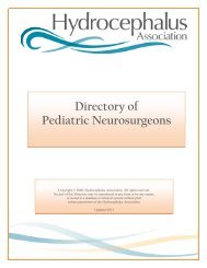 Directory of Pediatric Neurosurgeons - Hydrocephalus Association