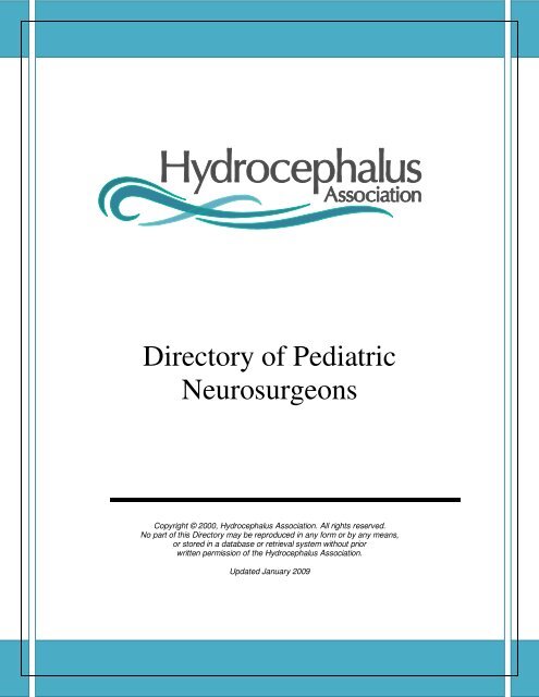 Directory of Pediatric Neurosurgeons - Hydrocephalus Association