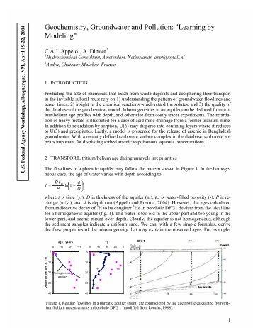 87 kB pdf - DR CAJ Appelo -- HYDROCHEMICAL CONSULTANT
