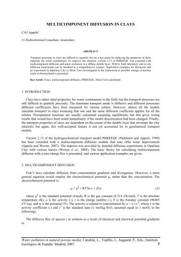 470 kb pdf - DR CAJ Appelo -- HYDROCHEMICAL CONSULTANT