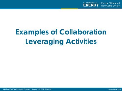 Overview of Hydrogen & Fuel Cell Activities - DOE Hydrogen and ...