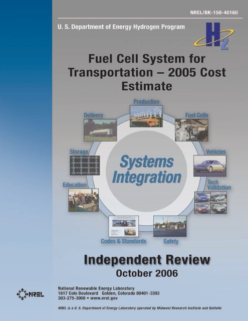 Fuel Cell System for Transportation -- 2005 Cost Estimate