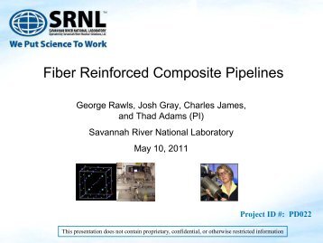 Fiber Reinforced Composite Pipelines - DOE Hydrogen and Fuel ...