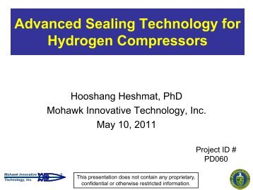 Advanced Sealing Technology for Hydrogen Compressors