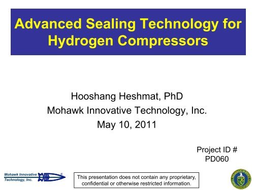 Advanced Sealing Technology for Hydrogen Compressors